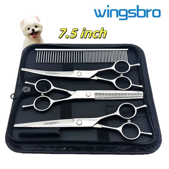 7.5 Polegada Pet Grooming Tesoura Set , Japão Aço Inoxidável Duplo Cauda Flat/Dente/Curving tesoura pet tosa