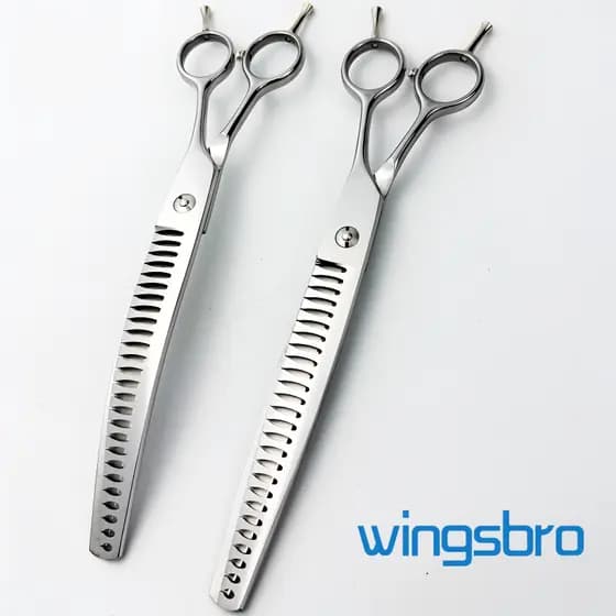 wingsbro Tesoura Curvada Para Cães De 8 Polegadas , Profissional De Alta Qualidade Animais De Estimação De Tubarão Plana