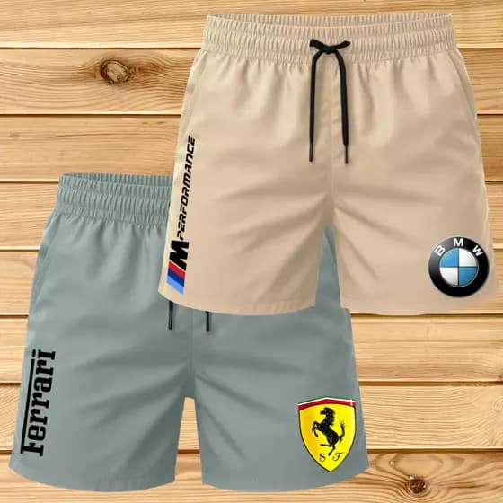 Kit 2 Short Bermuda Tactel Mauricinho Estilo Premium Ferrari e BMW