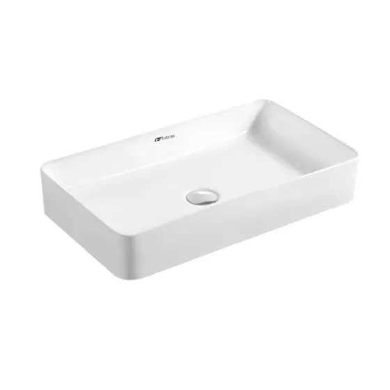 Cuba Banheiro Lavabo Em Louça Branca 61x35 Sobrepor Retangular Tubrax - BAB0009