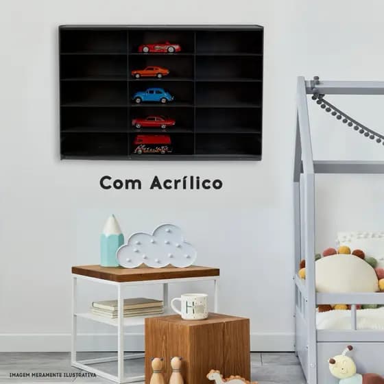 expositor 15carrinhos escala 1:32 mdf pintado +acrilico