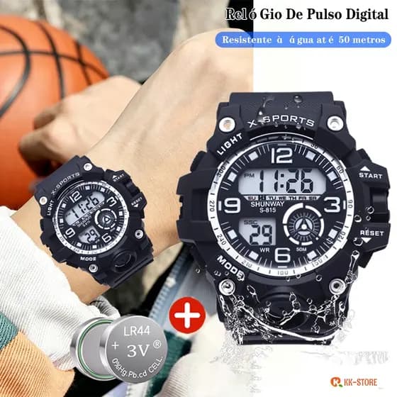 Relogio Masculino A Prova D Água De Silicone Relogio Masculino De Luxo Digital Esportivas Cronômetro S-815