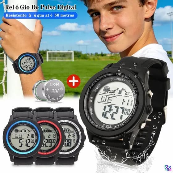 Relogio Masculino A Prova D'água Digital Esportivas Led Originais S909 Envio Rápido