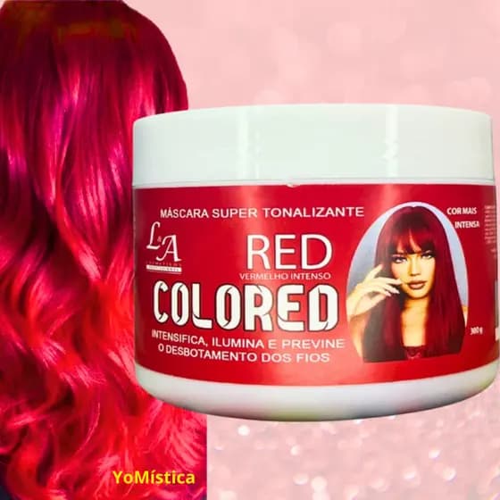 Matizador RED Brilho Intenso Máscara Tonalizante + 1 par de luvas e 1 Pente aplicador 100% Natural Sem Amônia 300g