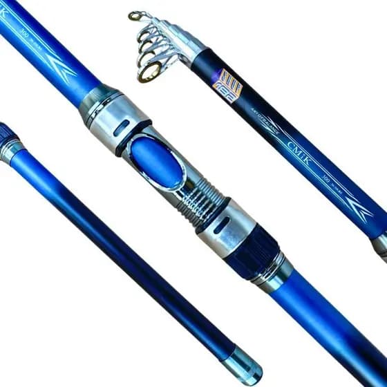 Vara Molinete Pesca Praia Telesc 25kg Aluminio 3,00 Metros Praia Costeira Carbono