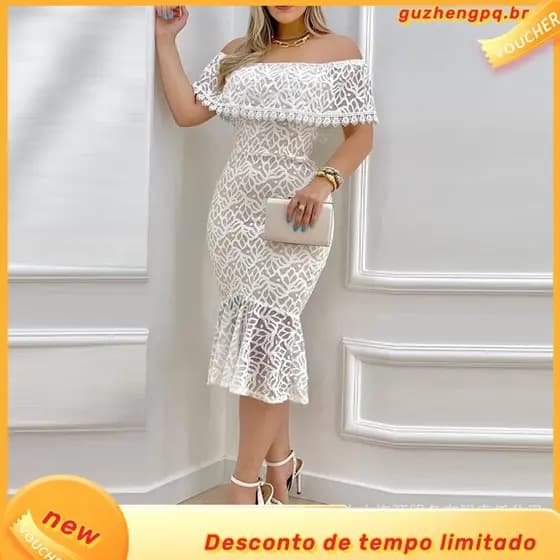 Mulheres Casamento Noiva Damas De Honra Elegante Festa Sem Mangas Renda Midi Vestido Longo