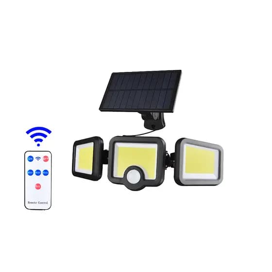 Luminária Solar Parede 171 COB 34W E 192 cob 40w Controle Sensor Presença 3 Funções Separado Com Fio