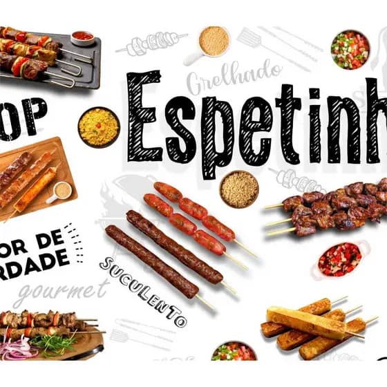 Adesivo Parede Espetinho Espetaria Churrascaria Assados S303