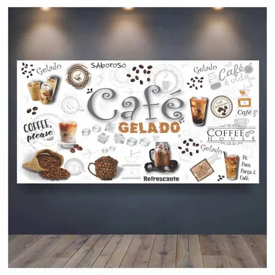 Adesivo Café Gelado Decoração Cafeteria Gourmet Coffee S298