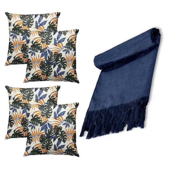 Kit Manta Xale Para Sofá 1,80m X 2,50m Grande Decorativa Com 4 capas de Almofada Promoção