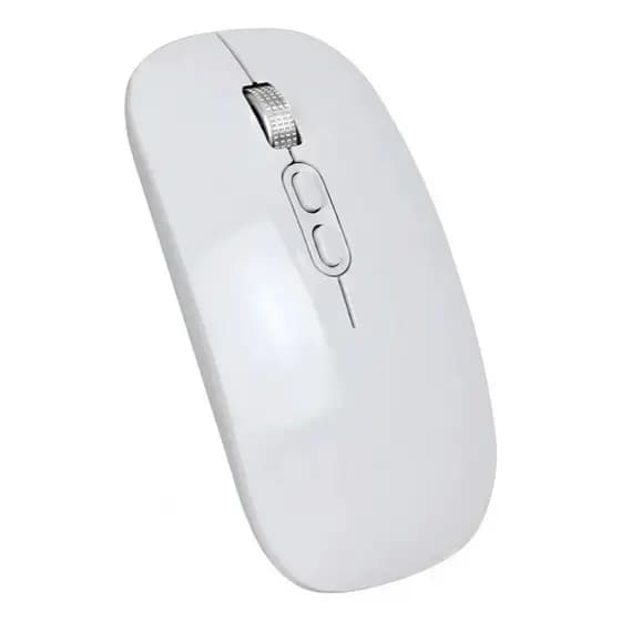 Mouse Bluetooth Branco Recarregável Genérico Mac Clean Sem Fio Silencioso Triplo Modo