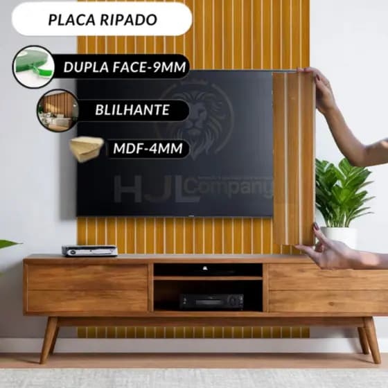 Kit Revestimento Painel De Parede Ripado MDF 45x11 Decorativo Moderno - Envio Imediato