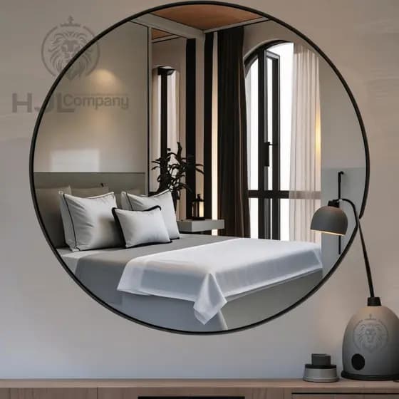 Espelho Redondo Decorativo com Moldura Para Sala Quarto Banheiro Envio Imediato