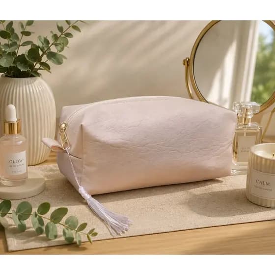 Necessaire em Couro Sintetico porta maquiagem de luxo necessaire minimalista discreta