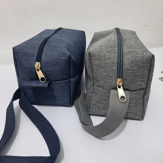 Necessaire emborrachada impermeável, necessaire masculina estampa linho, nacessair homem,presente namorado