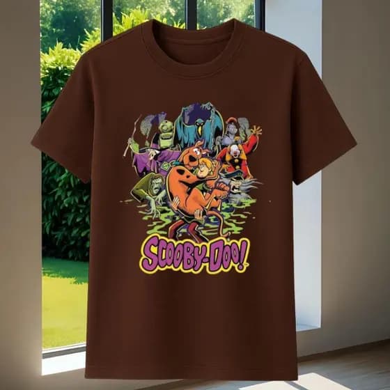 Camiseta Desenho Scooby Doo Salsicha Vintage Camisa Caça Fantasmas Mistérios Filmes Clássicos