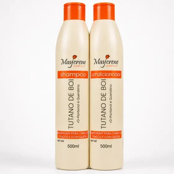 Kit Tutano de boi Shampoo e Condicionador Hidratação Crescimento e Redução da queda Maycrene