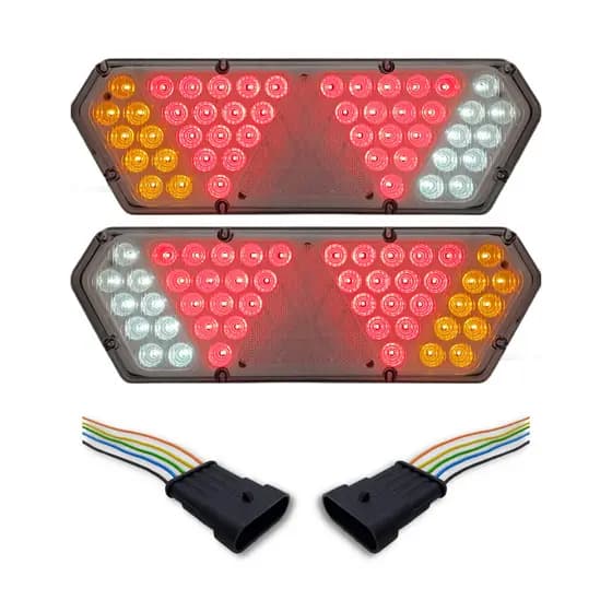 Par Lanterna Traseira Guerra Motion White Cristal LED 12/24v com Chicote Lantersul