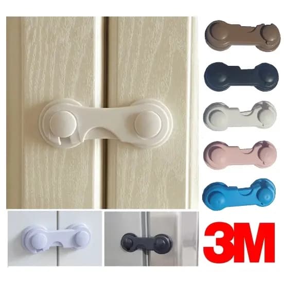 Kit com 5 Travas de Segurança para Gaveta Porta e Armário com Várias Cores Proteção Bebe