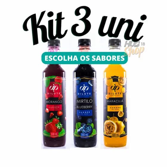 Kit 3 Xaropes Dilute para Drink Soda Italiana Gin - Escolha