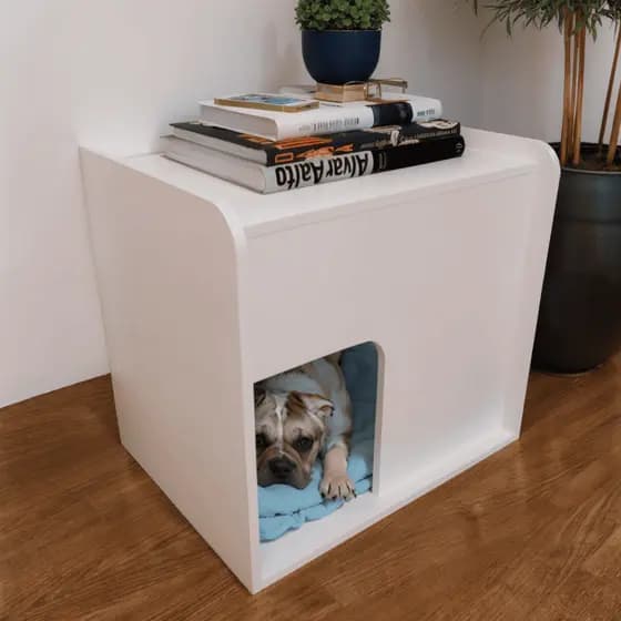 Mesa de Cabeceira Cama Pet – Para Cães, 45x45x40 cm, Design Moderno e Confortável + Brinde Colchãozinho