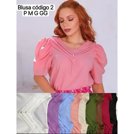 Blusa Feminina Moda Evangélica Manga Bufante Cód.02