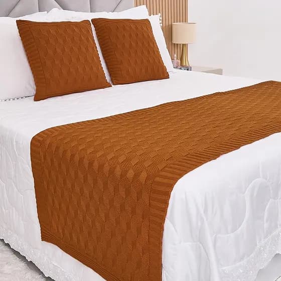 Peseira Manta Tricot Cama Casal Queen King Efeito 3D - SOMENTE A PESEIRA