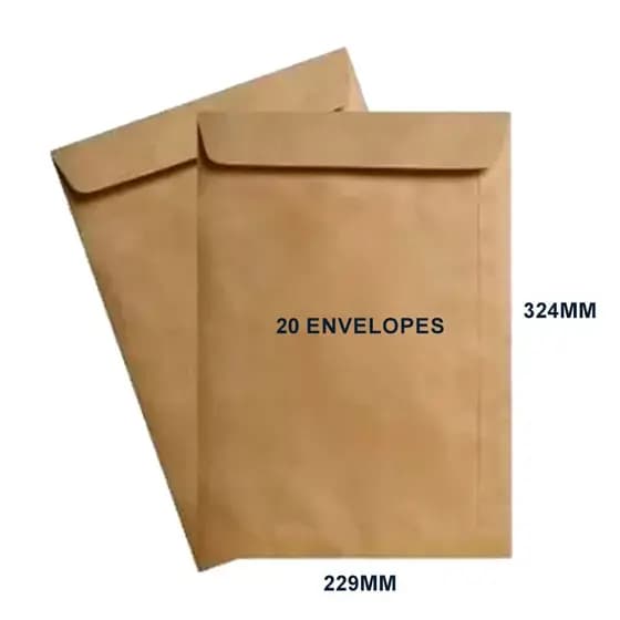 Envelope Saco Kraft A4 229X324mm 20 unidades