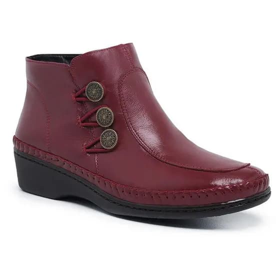 Bota Botinha Couro Natural Anatômica Comfort Ortopédica Anti-stress Sarroche 10019