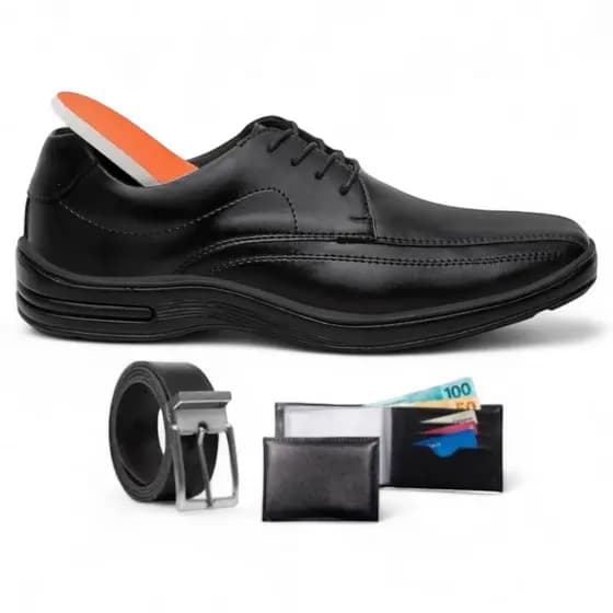 Sapato Masculino Social Cadarço Footwear Confort Gel Promoçao Entrega Imediata