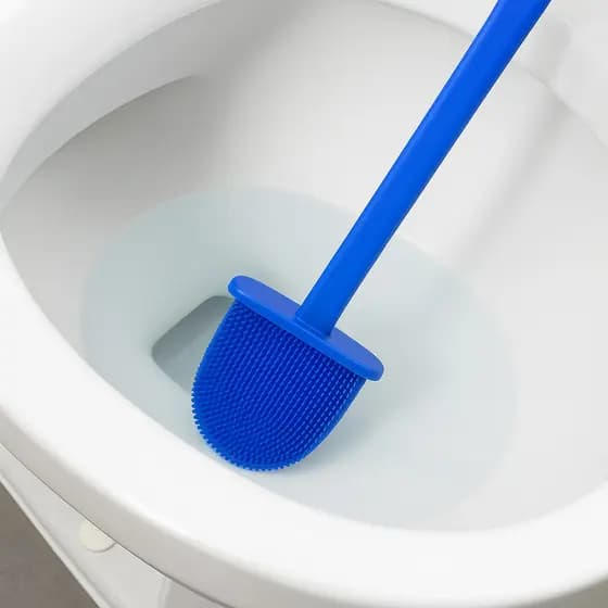 Escova Sanitária Silicone Limpeza Vaso Sanitário Lava Bacia Banheiro Remove Sujeira