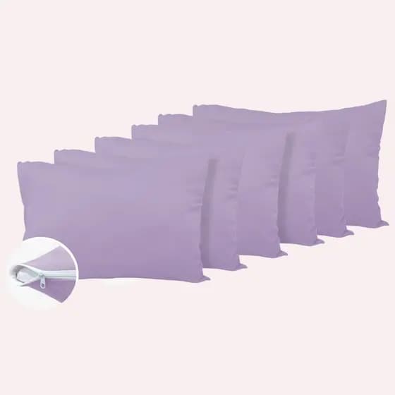 Kit 6 Capas Protetoras De Travesseiro Com Zíper Em Malha Gel Lisa Premium Resistente 70x50cm