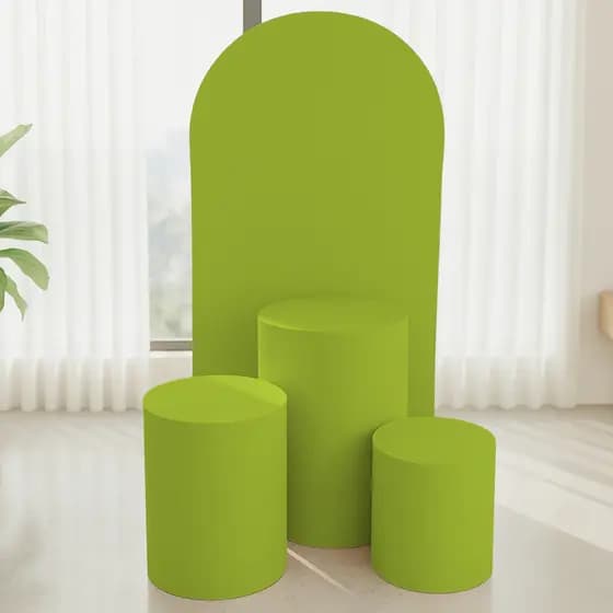 Kit Uma Capa Painel Romano Picolé 2,00m X 1,00m Cor Única E Trio de Capas para Cilindros
