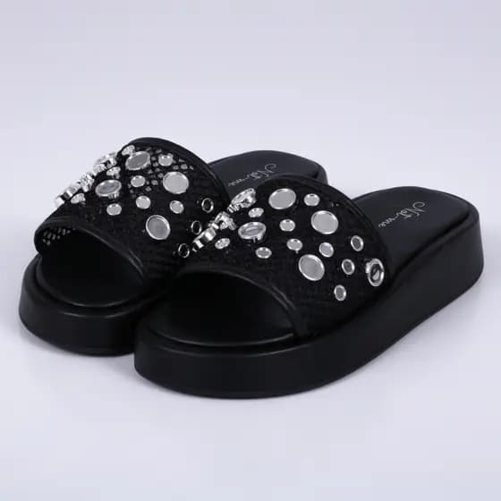 Chinelo Flatform Feminino Com Aplicação De Strass Not-me