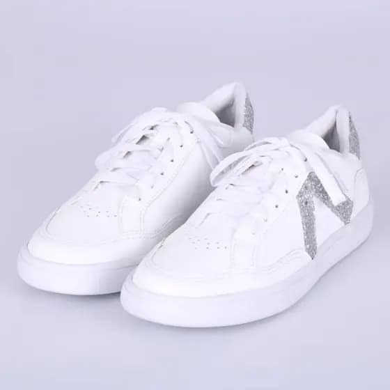 Tênis Feminino Casual Glitter Brilho com Cadarço Confortável Kendra Notme