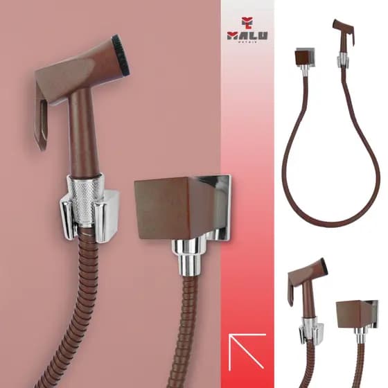Ducha Higiênica Para Banheiro Quadrada Luxo Corten Íntima Cód. 5960