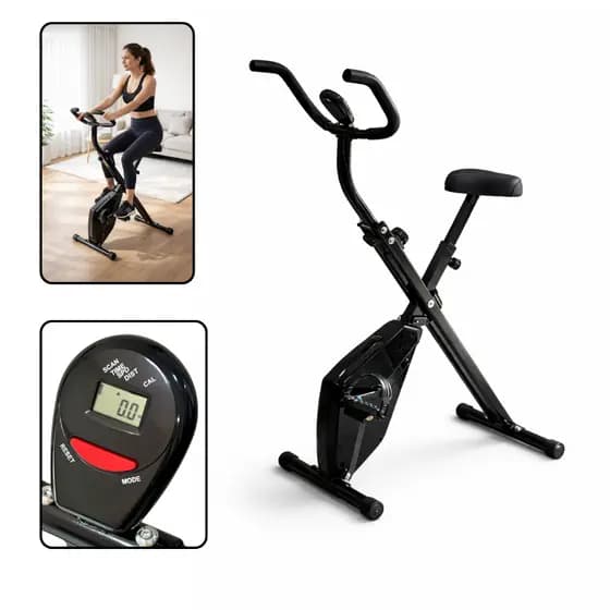 Bicicleta Ergométrica Vertical Dobrável Exercicio Para Perna Preto