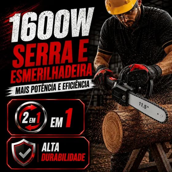 Esmerilhadeira E Serra Elétrica 1100W Com Disco Kit 2 em 1