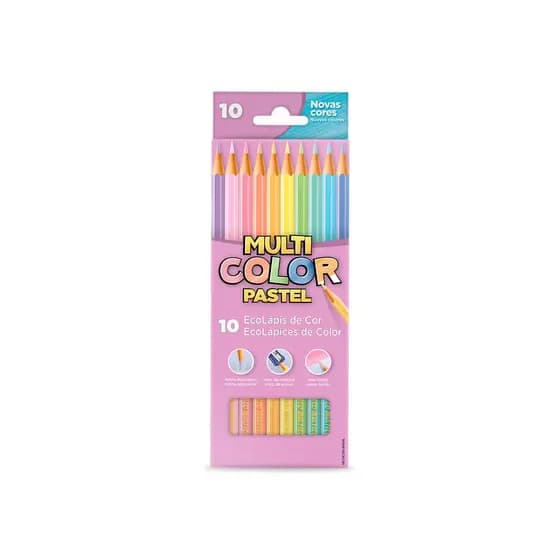 Lápis de Cor FABER-CASTELL MultiColor Tons Pastel c/ 10 Cores