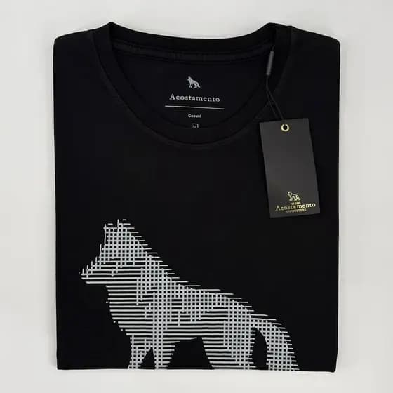 Camiseta Algodão Lobo Masculina Top Premium 1