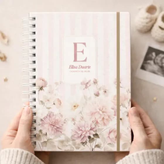 Caderneta de Saúde Vacinação Personalizada Floral Menina Bebê Delicada Romântica