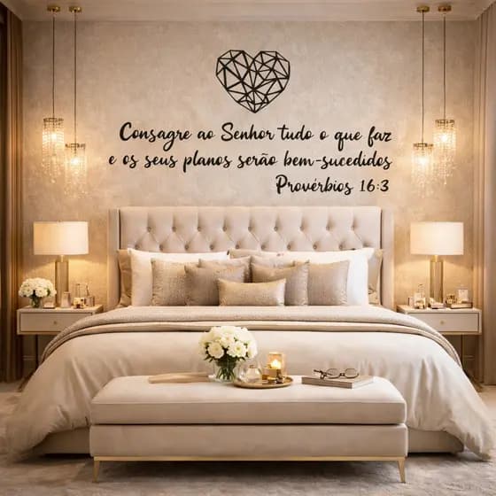 Frase Consagre ao Senhor Tudo O Que Você Faz Letreiro Decorativo em MDF