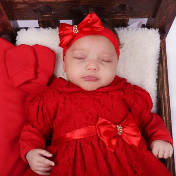 kit saída maternidade baby menina aconchego vermelho