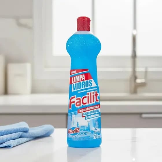 Limpa Vidros 500 ml Facilit Multiuso para Limpeza Espelho Janela Box Janelas