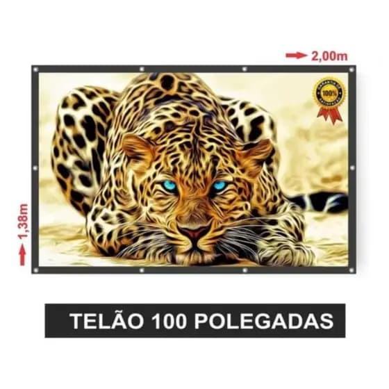 TELÃO PARA PROJETOR TELA COM 100 POLEGADAS PARA PROJEÇÃO COM ILHÓS OBS: TELA DUPLA FACE A MELHOR DO MOMENTO