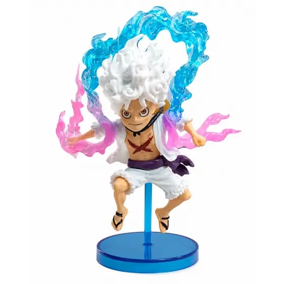 Action Figure Luffy Gear 5 Colecionável 12cm Anime One Piece Boneco Decorativo Com Base Premium