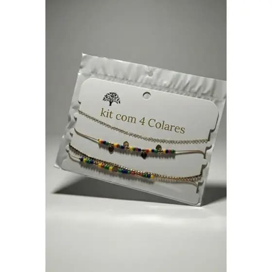 Kit com 4 Colares Infantil Coração – Delicado, Colorido e Encantador
