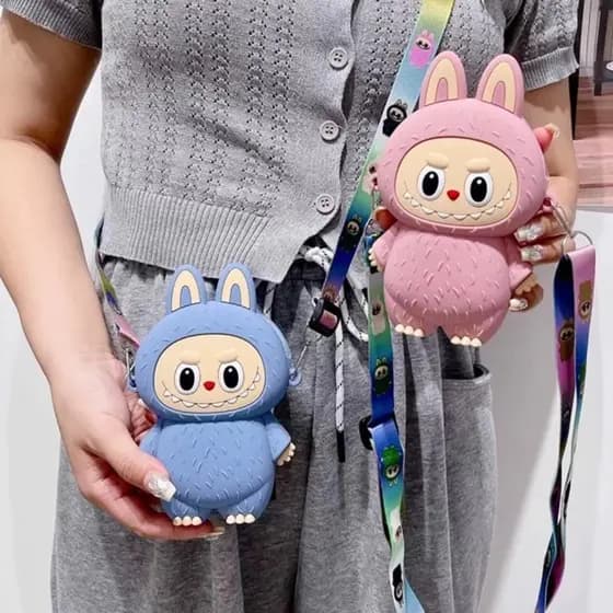 Bolsa De Silicone Infantil Lalulu Criança Desenhos Animado Passeios Viagem Portátil Acessórios Com Alças Novo
