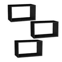 Kit 03 Nichos 50x25 MDF Sala Cozinha Decorativo Banheiro Quarto Salão Escritório Suporte Brinquedos