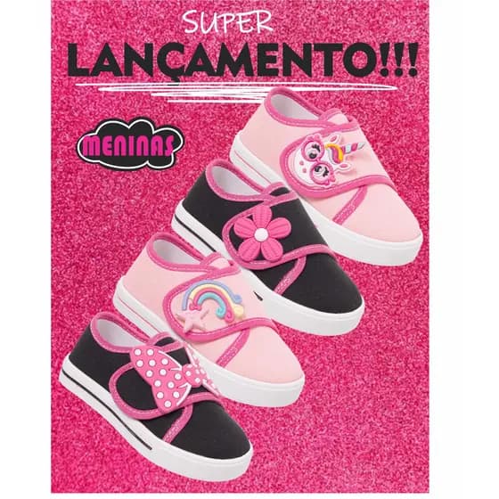 Tenis infantil menina moda blogueirinha velcro confort estilo passeio escolar